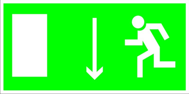 Е 10 Указатель двери эвакуационного выхода (левосторонний)