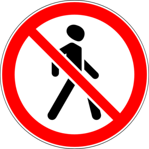 Дорожный знак 3.10 Движение пешеходов запрещено