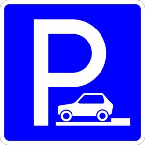 Дорожный знак 6.4.8д Парковка со способом постановки транспортного средства